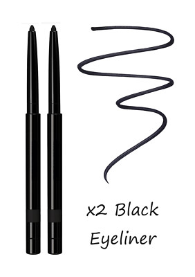2 x Twist Up einziehbarer schützender WP Kohl Eyeliner Eye Liner Stift schwarz