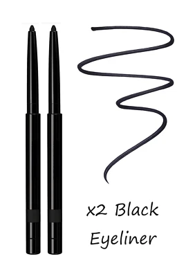 2 x Twist Up Retractable Protective WP Kohl Eyeliner Eye Liner Pencil Black
