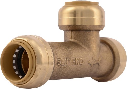 SharkBite 3/4″ Slip Tee Push to Connect Brass Plumbing Fitting, U3370LFA