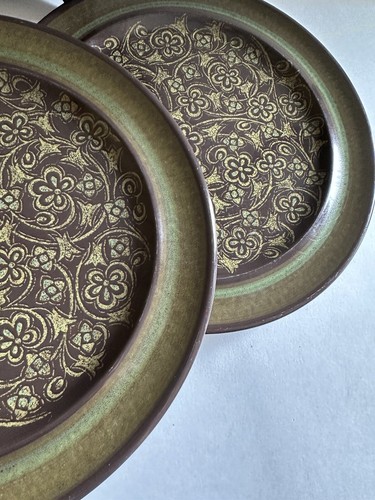 Franciscan Madeira Set 4 Dinner Plates 10.5” USA Mossy Green Natural Boho 70’s - Picture 10 of 24