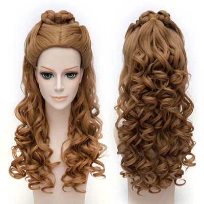 New Princess Cinderella Wig Long Curly Brown Anime Cosplay Wigs