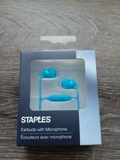 NEW  Staples Earbuds with Microphones, Teal