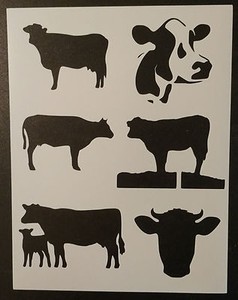 Cow Cows Country Farm Animals 8.5" x 11" Custom Stencil FAST FREE ...