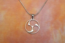 Mitsu Tomoe Necklace or Earrings, Hidari-mitsudomoe Futatsu Tomoe-mon Wheel Gift