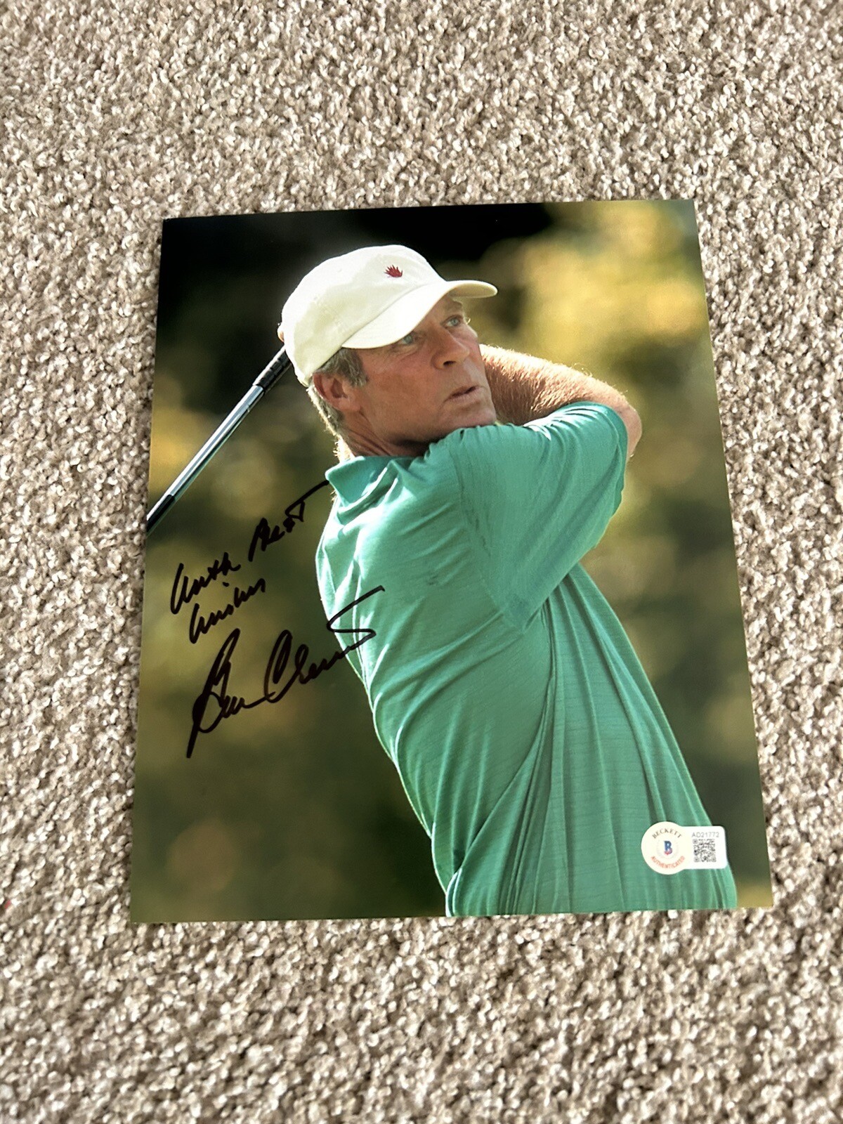 BEN CRENSHAW Signed Autographed 8x10 Photo GOLF LEGEND BECKETT BAS 