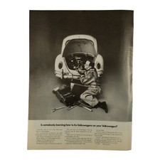 1969 Volkswagen Vintage Print Ad Is Someone Learning To Fix VWs On Yours