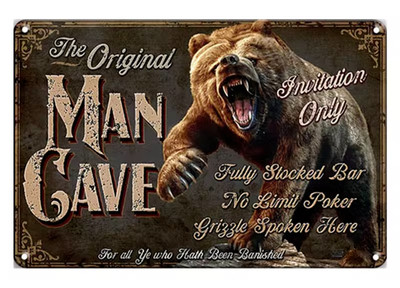 The Original Man Cave ''Invitation Only'' Rustic Novelty Metal Sign 8'' x 12'' NEW!