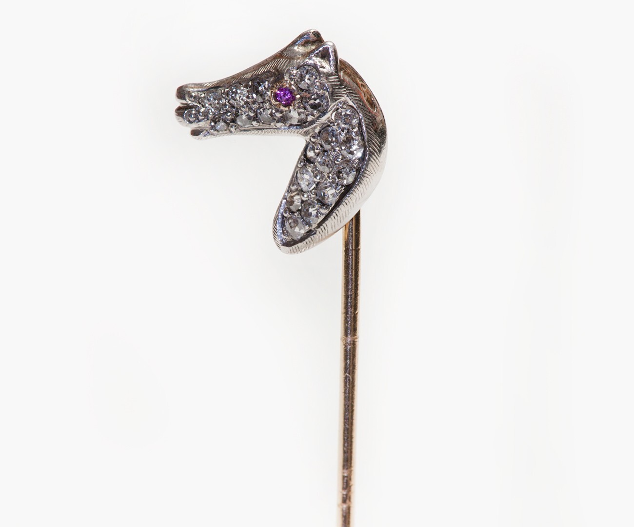 Edwardian Platinum Gold Diamond Horse Stick Pin eBay