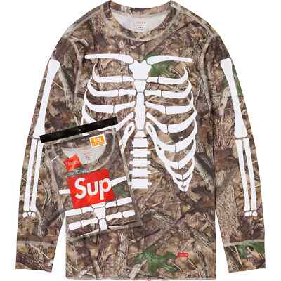 Supreme FW24 Hanes Bones Cotton Thermal Crew Camo L/S Logo Top