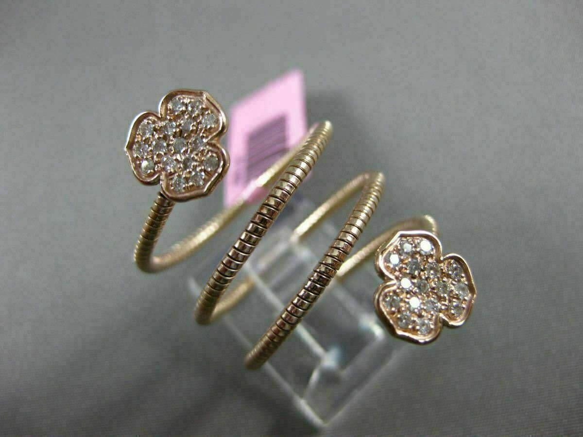 ESTATE WIDE .40CT DIAMOND 14KT ROSE GOLD 3D 3 CLOVER FLOWER