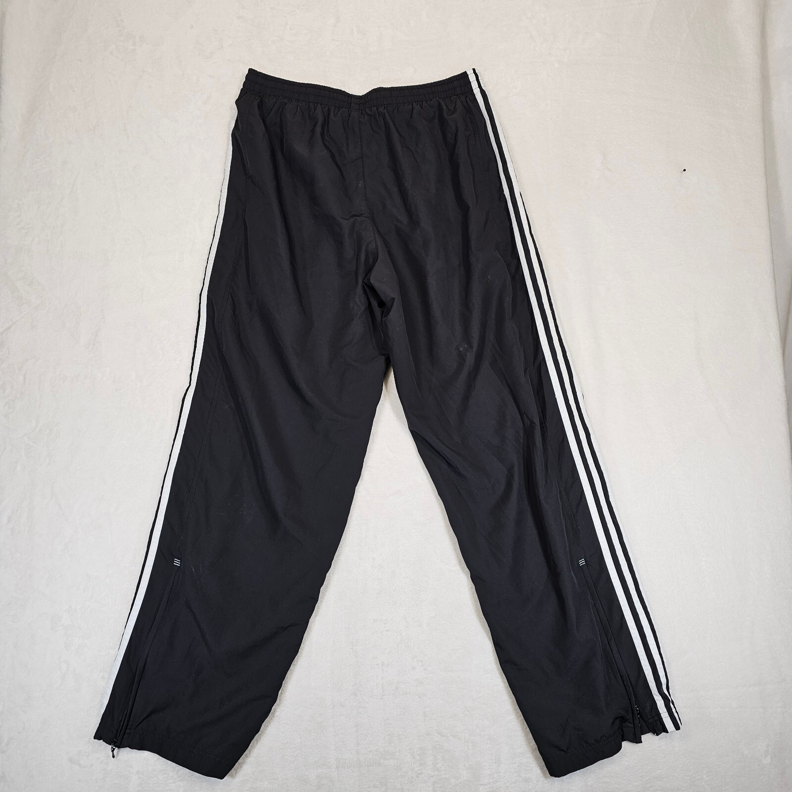 Adidas Mens Pants Track Three Side Stripes Black White Athletic Size M EUC thumbnail 8