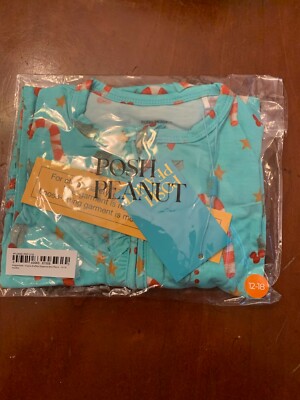 Posh Peanut Peppermint Footie Ruffed Zippered One Piece 12-18 months
