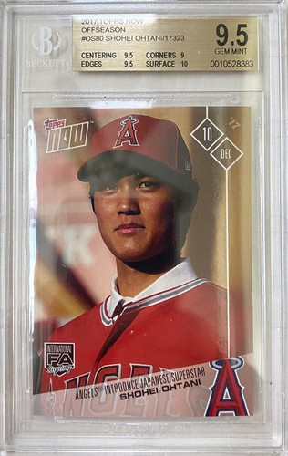 2017 Topps Now Shohei Ohtani Off-Season RC #OS80 BGS 9.5 GEM-MT ANGELS ROOKIE