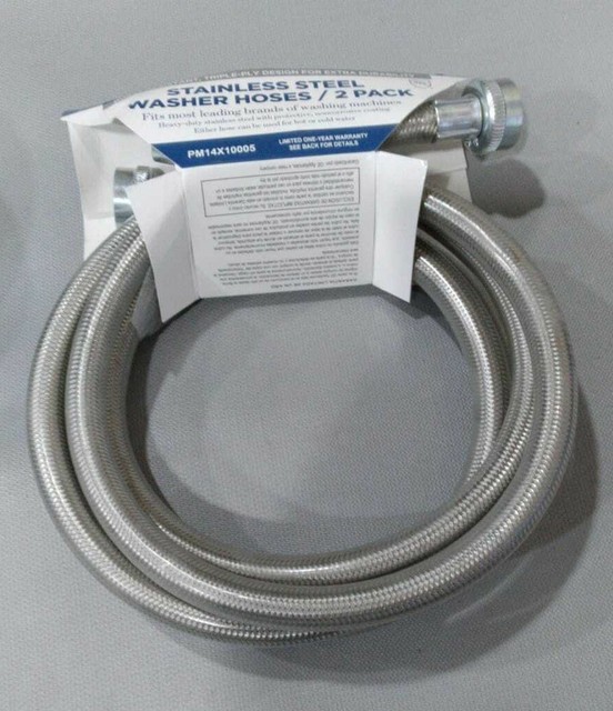 Ge Appliances 4 Foot Stainless Steel Washer Hoses 2pack PM14X10005 for