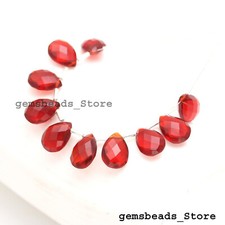 Red Rubelite Top Quality Hydro Quartz Briolette Faceted 14x10MM Beads 10 Pcs