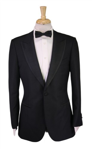 Suitsupply Verona Black 1-Btn Peak Lapel Tuxedo Formal Suit 40R