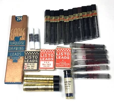 Vintage Mixed Lot Mechanical Pencil LEADs and ERASERS Pentel Listo Wearever