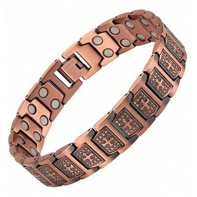 GMOX Men's Copper Bracelet,3X Strength 99.99% Copper Magnetic