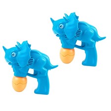 2-Pack Dinosaur Bubble Gun Kids LED Light Sound Automatic Blaster w/ 2 Solutions
