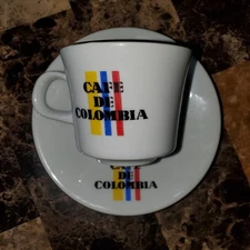 Cafe de Colombia Espresso Cup & Saucer Diamante Corona Royal Vintage 5oz Cup 