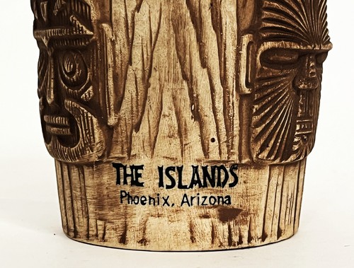 VTG 3 FACES BROWN TIKI MASK PLANTER BUCKET MUG CUP ISLANDS PHOENIX AZ OMC JAPAN - Picture 14 of 14
