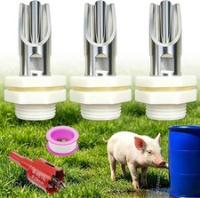 3 Pcs 1/2 Inch Automatic Pig Nipple Waterer Barrel Kit
