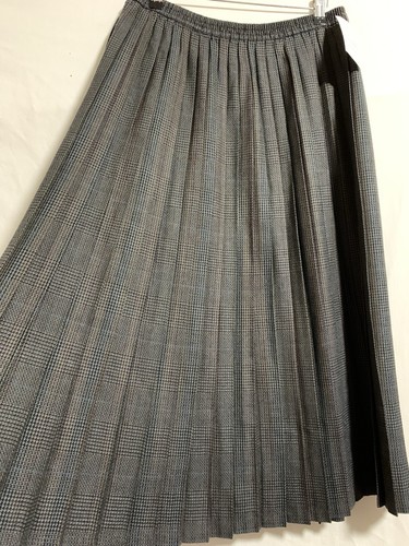 Country grau & braun Mix elastische Taille Plissee Midirock Gr. 10-18-22