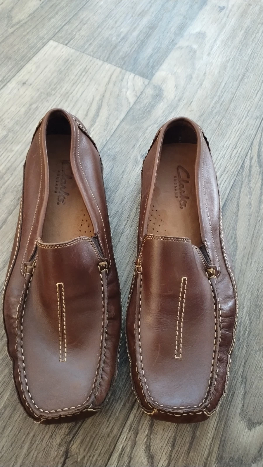 Mocassino Clarks Driving marrone Mansell scarpe casual NC da uomo taglia 11 M