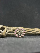 Native American Navajo pink fire opal Sterling Silver Ring Size 4.75 stamped