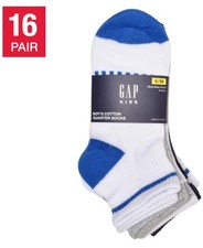 Gap Boys Girls Socks Quarter Blue Multicolor 16-Pair Unisex Lightweight