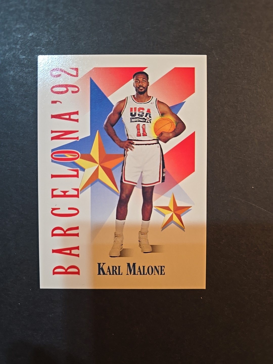 Karl Malone 1991-1992 Skybox #535 "Barcelona '92" Olympic Basketball Card Jazz