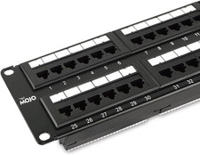 UL Listed 48 Port Cat6 Patch Panel, 2U Network Patch Panel for 19 Inch Rack Moun