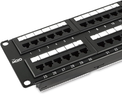 UL Listed 48 Port Cat6 Patch Panel, 2U Network Patch Panel for 19 Inch Rack Moun