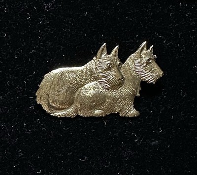 Vintage Scotty Dog Scottish Terrier Pin Gold Tone