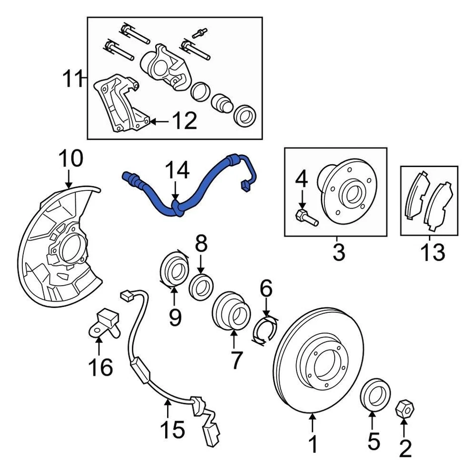 For Toyota Tacoma 2005-2011 Toyota 9008094073 Front Right Brake Hydraulic Hose - Изображение 4 из 4