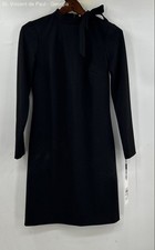 Calvin Klein Black Long Sleeve Bowtie Maxie Dress Women's 6 New W Tags