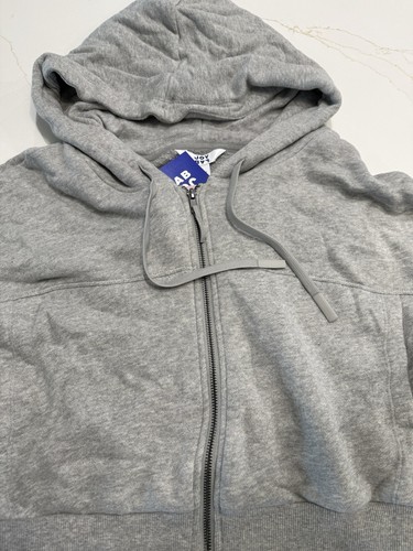 Women's Full Zip Boxy Fit Crop Hoodie - JoyLab Grey Heather Size L - Picture 5 of 9