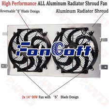 Aluminum Radiator Shroud Fan For 1999-2003 Ford F150 F250 F350 Lincoln Mark Lt