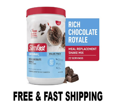 SlimFast Original Meal Replacement Shake Mix, Rich Chocolate Royale, 20.18 oz,