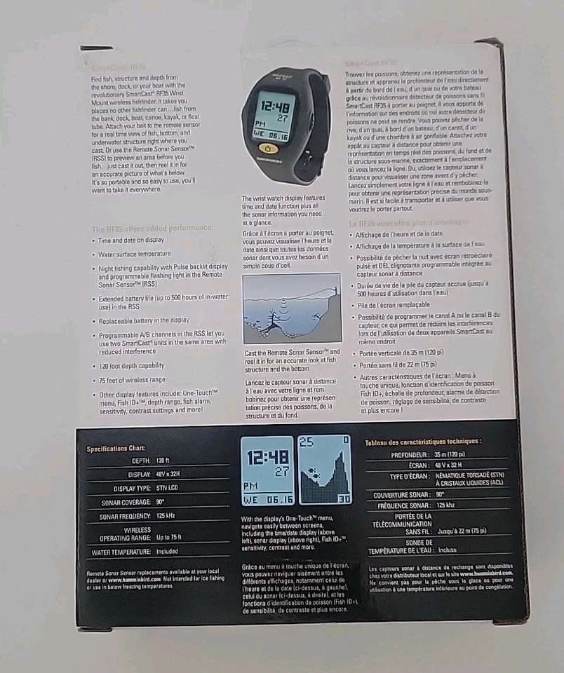 Humminbird SmartCast RF35 Wireless Fishfinder Watch New SEALED - Image 2 of 3