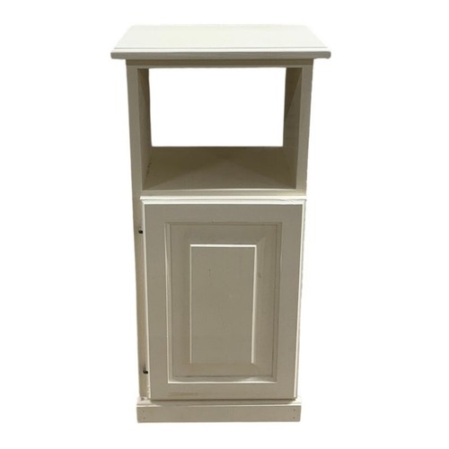 White Narrow Storage Cabinet Open Shelf Door