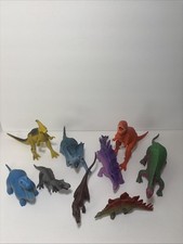 Dinosaur figure Toys lot of 9 Mixed Sizes  Species FAST SHIPPING Hard Plastic