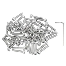 50 Pcs M4 x 20mm Hex Socket Head Cap Screws Bolts with Hex Wrench