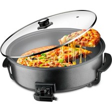 Elektrische Multifunktions-Pfanne Pizzapfanne Elektro mit Deckel 42 x 9cm 1500W