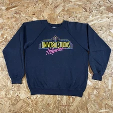 Vintage 80s Universal Studios Hollywood Black Sweatshirt Size Large