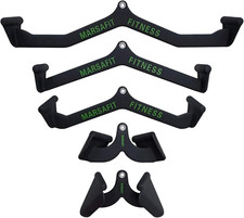 Home Gym Fitness Rowing T-Bar V-Bar Pulley Cable Machine Attachment, Bicep Curl