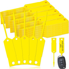 1200PCS Yellow Self Locking Arrow Key Tags Plastic ID Labels for Car Office Shop