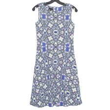 Talbots Dress Preppy Coastal Resort Classic Geometric Sophisticated Office XS