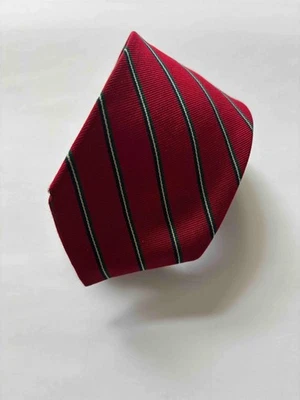 Vintage Kenneth Gordon New Orleans Silk Tie Red Repp Stripe USA Club Ivy - Image 1 of 4
