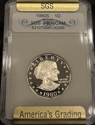 1980 San Francisco Susan B Anthony $1 Proof Copper Coin SGS